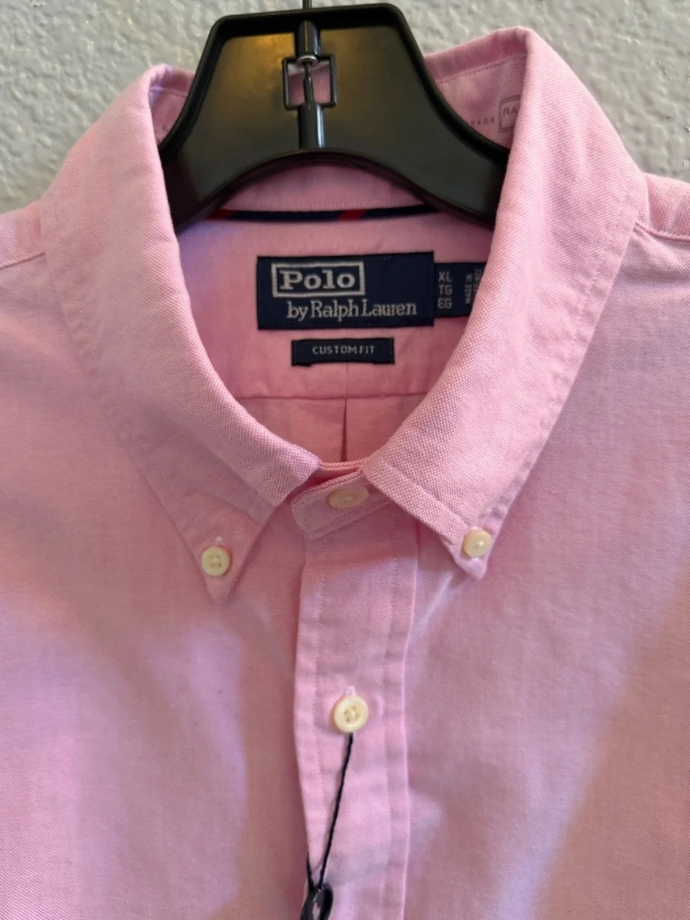Polo Ralph Lauren Men’s Custom Fit Tall Long Sleeve Shirt Pink Size XL